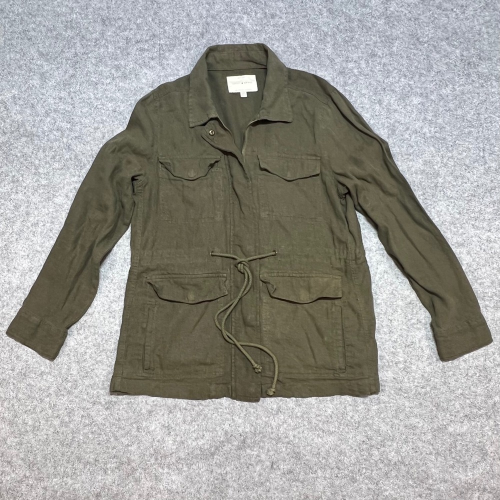 Lucky Brand Womens‎ Olive Green Linen Blend Utility Field Jacket Size M